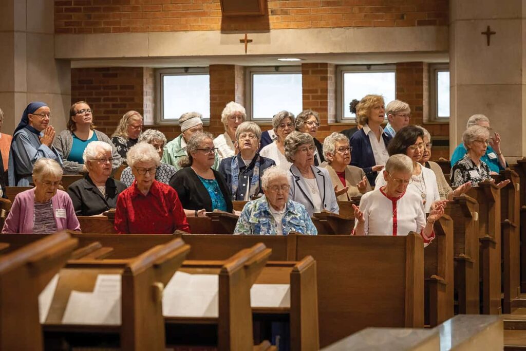 Sisters from the Mount and other communities attend Mass with
Archbishop Shawn McKnight as the presider.