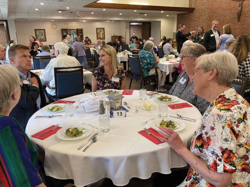 BC Board and Cabinet members and their spouses enjoy dinner with the sisters.
