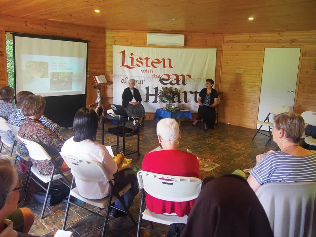 Oblates listen to a presentation at Jamberoo Abbey.