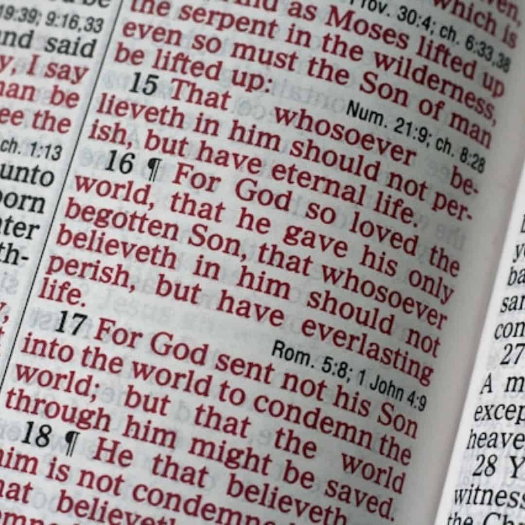 close up of Bible passage