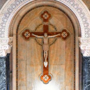crucifix in st. scholastica chapel