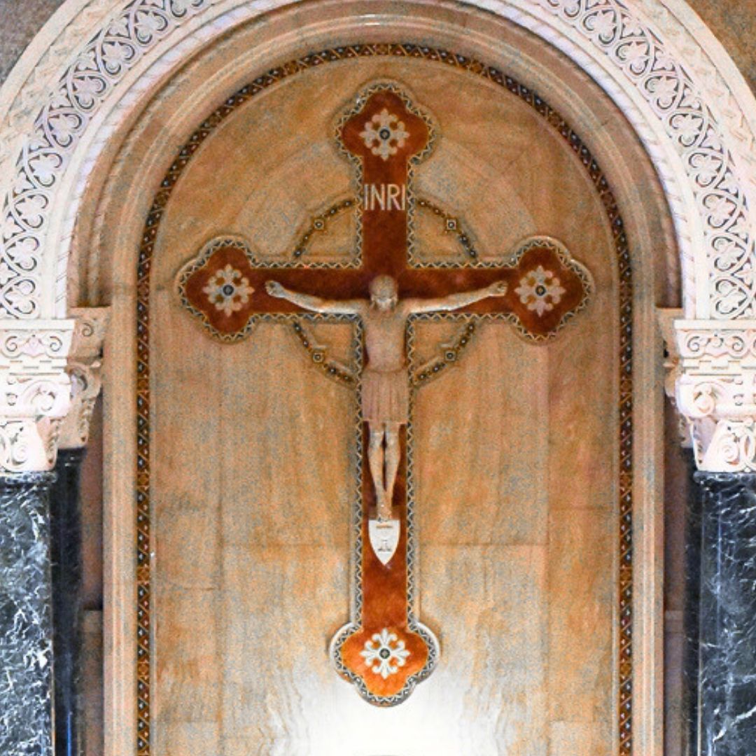 crucifix in st. scholastica chapel
