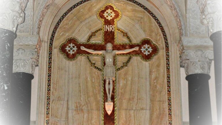 crucifix in St Scholastica Chapel