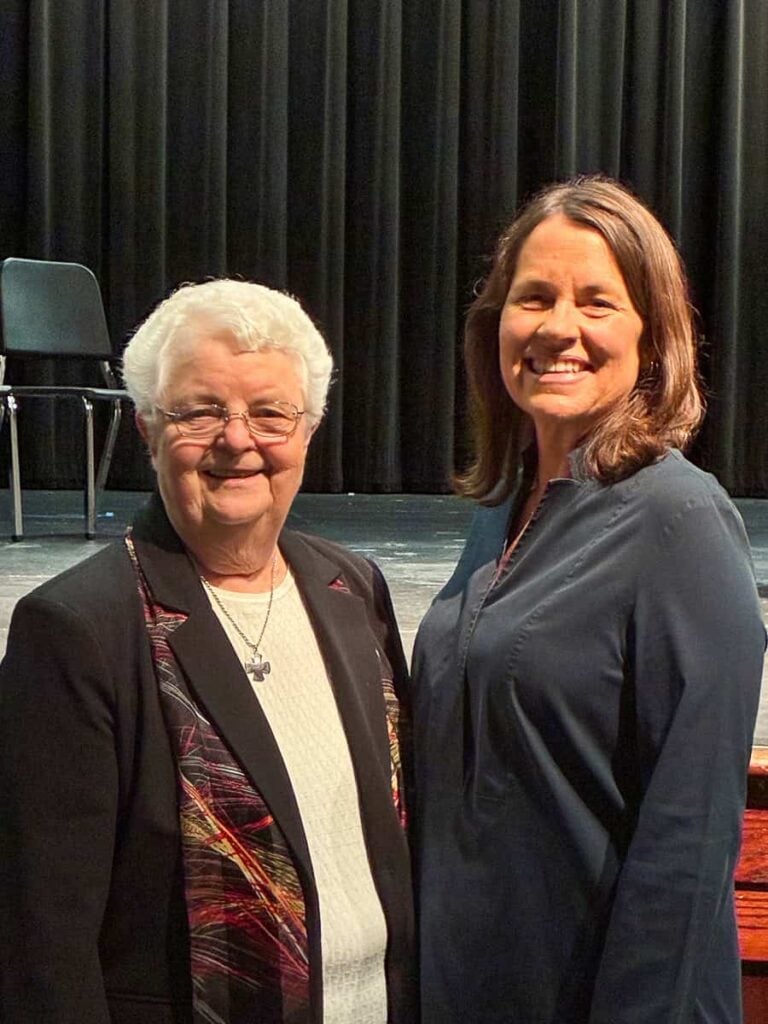 Sister Mary Elizabeth on the Left and Kim Daniels, J.D. on the right.