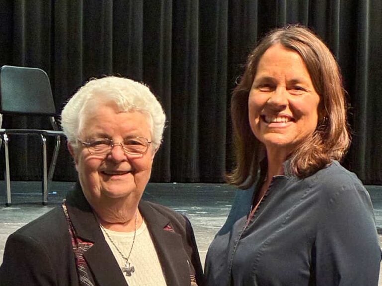 Sister Mary Elizabeth on the Left and Kim Daniels, J.D. on the right.