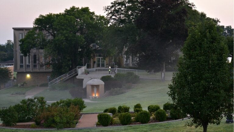 Sophia Center in the summer morning fog